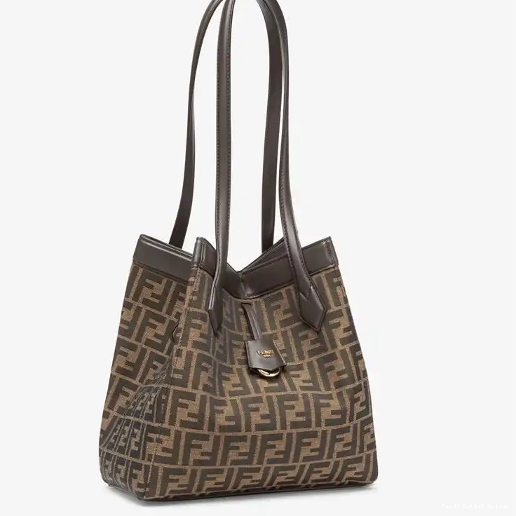 Medium FF Fabric Fendi In Motif Brown Bag Origami 0427